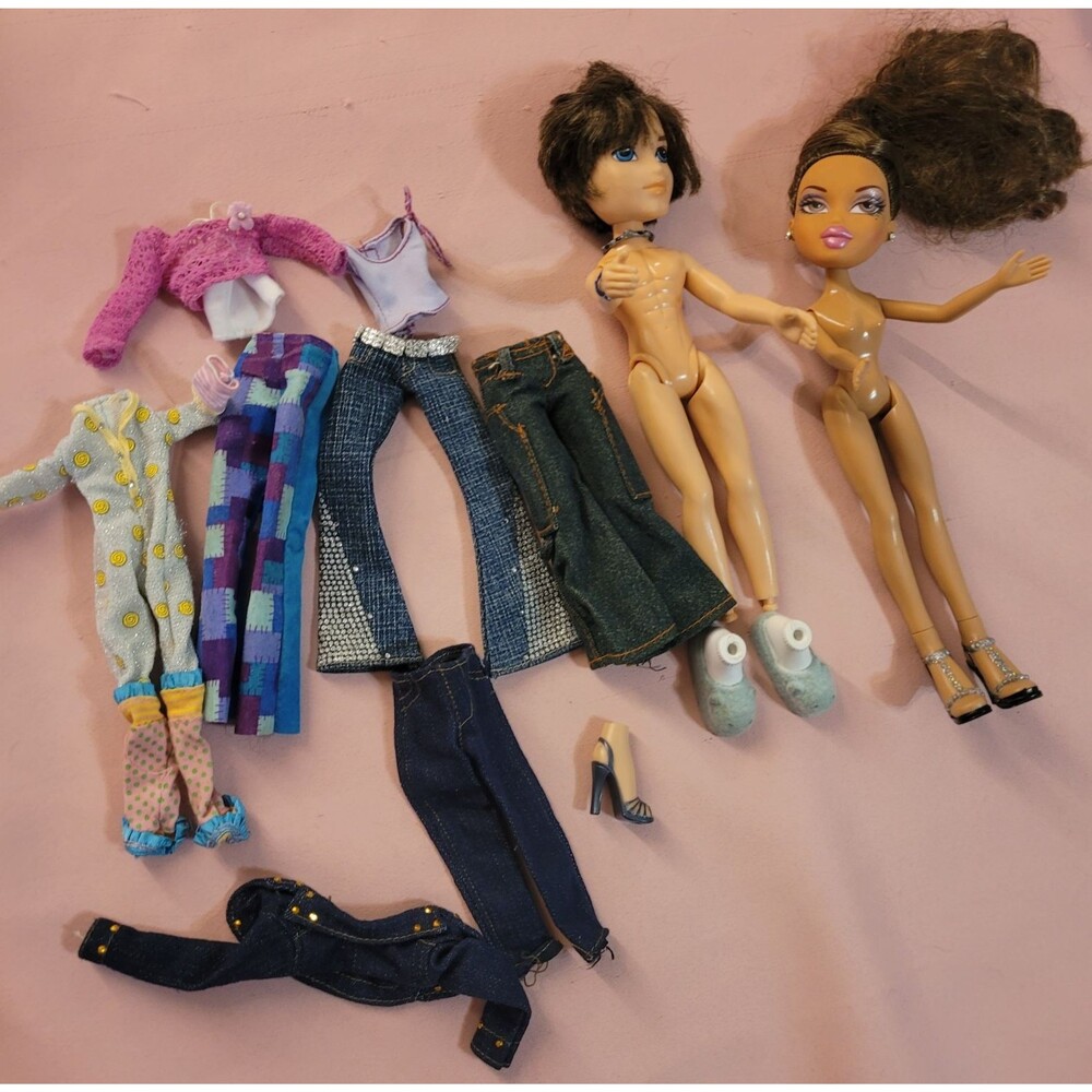 Bratz Doll Lot Yasmin + Boy Clothes Tops Pants Jeans Shoes Jacket Slumber Party